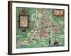 Map of Cambridge, from "Civitates Orbis Terrarum" by Georg Braun and Frans Hogenberg, circa 1572-Joris Hoefnagel-Framed Giclee Print