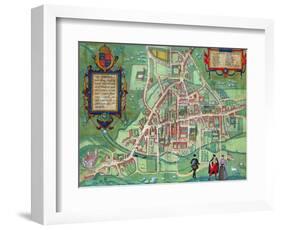 Map of Cambridge, from "Civitates Orbis Terrarum" by Georg Braun and Frans Hogenberg, circa 1572-Joris Hoefnagel-Framed Giclee Print