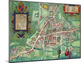 Map of Cambridge, from "Civitates Orbis Terrarum" by Georg Braun and Frans Hogenberg, circa 1572-Joris Hoefnagel-Mounted Giclee Print