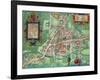 Map of Cambridge, from "Civitates Orbis Terrarum" by Georg Braun and Frans Hogenberg, circa 1572-Joris Hoefnagel-Framed Giclee Print