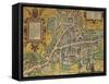 Map of Cambridge from Civitates Orbis Terrarum-null-Framed Stretched Canvas