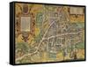 Map of Cambridge from Civitates Orbis Terrarum-null-Framed Stretched Canvas