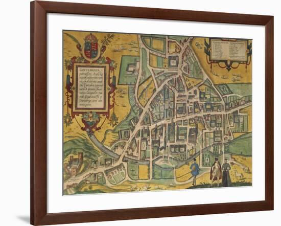 Map of Cambridge from Civitates Orbis Terrarum-null-Framed Giclee Print