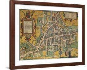 Map of Cambridge from Civitates Orbis Terrarum-null-Framed Giclee Print