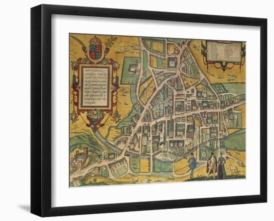 Map of Cambridge from Civitates Orbis Terrarum-null-Framed Giclee Print