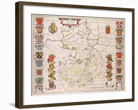 Map of Cambridgeshire, Published Amsterdam c.1647-48-W.j. Blaeu-Framed Giclee Print