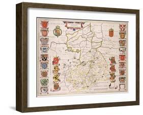 Map of Cambridgeshire, Published Amsterdam c.1647-48-W.j. Blaeu-Framed Giclee Print