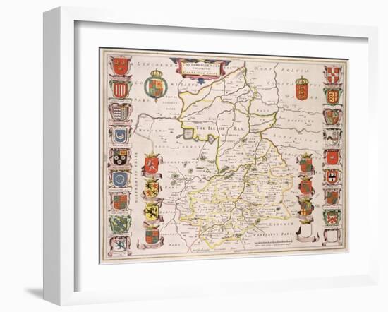 Map of Cambridgeshire, Published Amsterdam c.1647-48-W.j. Blaeu-Framed Giclee Print