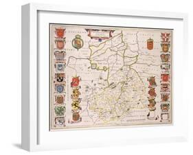 Map of Cambridgeshire, Published Amsterdam c.1647-48-W.j. Blaeu-Framed Giclee Print