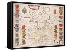 Map of Cambridgeshire, Published Amsterdam c.1647-48-W.j. Blaeu-Framed Stretched Canvas