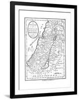 Map of Canaan Divided into the Twelve Tribes of Israel, C1830-null-Framed Premium Giclee Print