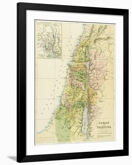 Map of Canaan, or Palestine, Published by A.K Johnstone-null-Framed Giclee Print