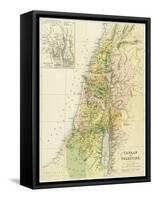 Map of Canaan, or Palestine, Published by A.K Johnstone-null-Framed Stretched Canvas