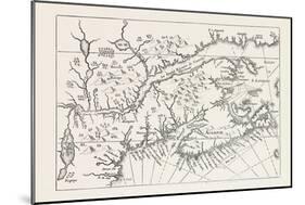 Map of Canada and Nova Scotia, from Joannes De Salt's America Utriusque Descriptio, 1633, 1870S-null-Mounted Giclee Print