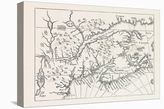 Map of Canada and Nova Scotia, from Joannes De Salt's America Utriusque Descriptio, 1633, 1870S-null-Stretched Canvas