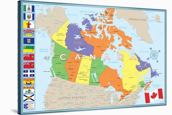 Map of Canada-null-Stretched Canvas
