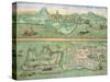 Map of Candia and Corfu, from Civitates Orbis Terrarum by Georg Braun-Joris Hoefnagel-Stretched Canvas