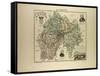 Map of Cantal 1896, France-null-Framed Stretched Canvas