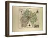 Map of Cantal 1896, France-null-Framed Giclee Print