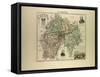 Map of Cantal 1896, France-null-Framed Stretched Canvas