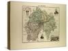 Map of Cantal 1896, France-null-Stretched Canvas