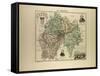 Map of Cantal 1896, France-null-Framed Stretched Canvas