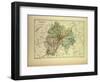 Map of Cantal France-null-Framed Giclee Print