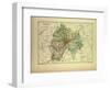 Map of Cantal France-null-Framed Giclee Print