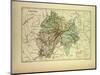 Map of Cantal France-null-Mounted Giclee Print