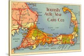 Map of Cape Cod, Massachusetts-null-Stretched Canvas