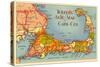 Map of Cape Cod, Massachusetts-null-Stretched Canvas