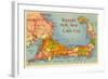 Map of Cape Cod, Massachusetts-null-Framed Art Print