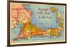 Map of Cape Cod, Massachusetts-null-Framed Art Print