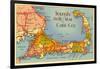 Map of Cape Cod, Massachusetts-null-Framed Art Print