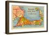 Map of Cape Cod, Massachusetts-null-Framed Art Print