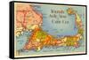 Map of Cape Cod, Massachusetts-null-Framed Stretched Canvas