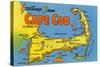 Map of Cape Cod, Massachusetts-null-Stretched Canvas