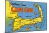 Map of Cape Cod, Massachusetts-null-Mounted Art Print