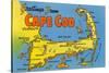 Map of Cape Cod, Massachusetts-null-Stretched Canvas