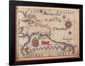 Map of Caribbean, Antilles and Northern South America-Diego Homen-Framed Giclee Print