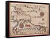 Map of Caribbean, Antilles and Northern South America-Diego Homen-Framed Stretched Canvas