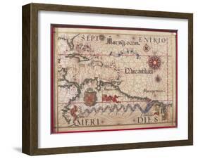 Map of Caribbean, Antilles and Northern South America-Diego Homen-Framed Giclee Print