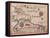 Map of Caribbean, Antilles and Northern South America-Diego Homen-Framed Stretched Canvas