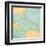 Map Of Caribbean - Blank Map (Vintage Series)-Tindo-Framed Art Print