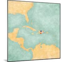 Map Of Caribbean - Dominican Republic (Vintage Series)-Tindo-Mounted Art Print