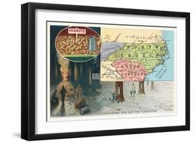 Map of Carolinas-null-Framed Art Print