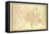 Map of Castres France-null-Framed Stretched Canvas