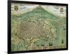 Map of Catania, from "Civitates Orbis Terrarum" by Georg Braun and Frans Hogenberg, circa 1572-Joris Hoefnagel-Framed Giclee Print