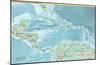 Map of Central America and the Caribbean (Political) Art Poster Print-null-Mounted Poster