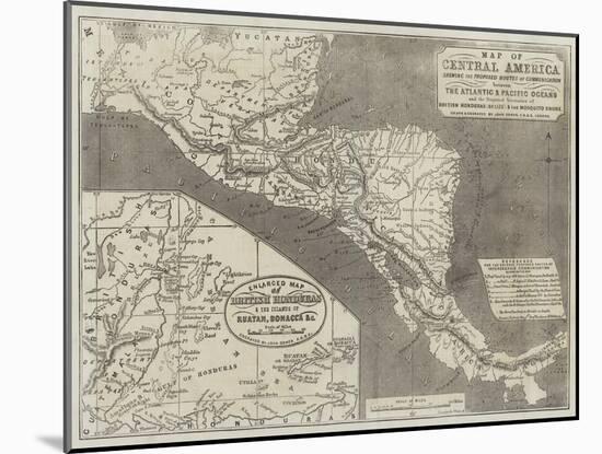 Map of Central America-John Dower-Mounted Giclee Print